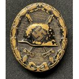 WW2 Third Reich Verwundetenabzeichen im Schwarz 1939 Wound Badge in Black 1939. Early example in