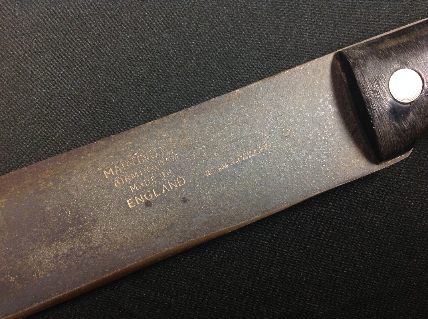 A pair of British Martindale Machetes: one with black composition grip with 460mm long blade, - Image 3 of 7