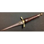 REPRODUCTION 17th Century Style Plug Bayonet with double edged blade 167mm in length with engraved