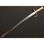 French 1866 pattern Chassepot bayonet with fullered single edged blade 571mm in length. No
