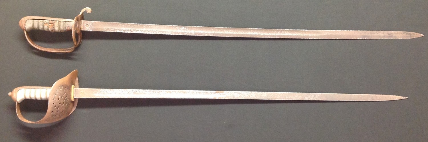 WW2 British Army Officers 1897 pattern sword with single edged fullered blade with Proof mark and - Image 2 of 18