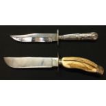 Pair of Bowie knives: 155mm long blade maker marked to ricasso "Johnson Western Works, Sheffield".