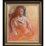 Abstract School Portrait of a Lady signed and inscribed to verso, 53cm x 44cm