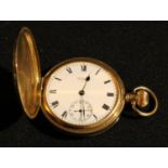 A Waltham gold plated hunter pocket watch