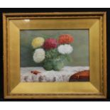 H Higham (19th century) Still Life, vase of flowers signed, oil, 29cm x 39cm