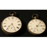 A silver open faced pocket watch, J. W. Benson, London, London 1882; another, London 1849 (2)