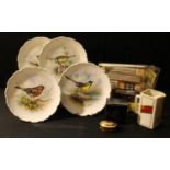 A Royal Crown Derby 1128 pattern oval trinket pot and cover, 6.5cm, second quality, boxed; a set