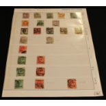 Stamps - GB officials and fiscals on stocksheet, 23 used stamps, catalogue value approx £700