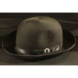 A Borsalino black wool felt lady's bowler hat, Universal Huanuni, small size 3 1/2, overall 30cm x