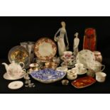 Ceramics - an unusual Art Nouveau part tea set, E. Hughes & Co., Patented No. 24159, overglazed