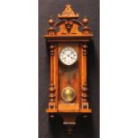 A mahogany Vienna wall clock, Roman numerals to dial, eight day movement