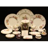 Royal Crown Derby Posies including jugs, trinket dishes, plate, etc; another Forget Me Not plate;