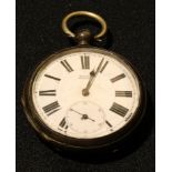 A late 19th century fine silver open faced pocket watch, c.1890