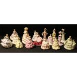 A Royal Worcester miniature figure, Lady Sophie, 12cm; others, Lady Emma, Lady Louisa, Lady