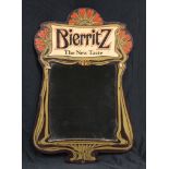 Advertising - an Art Nouveau style advertising wall mirror, Bierritz The New Taste, 44cm x 29cm