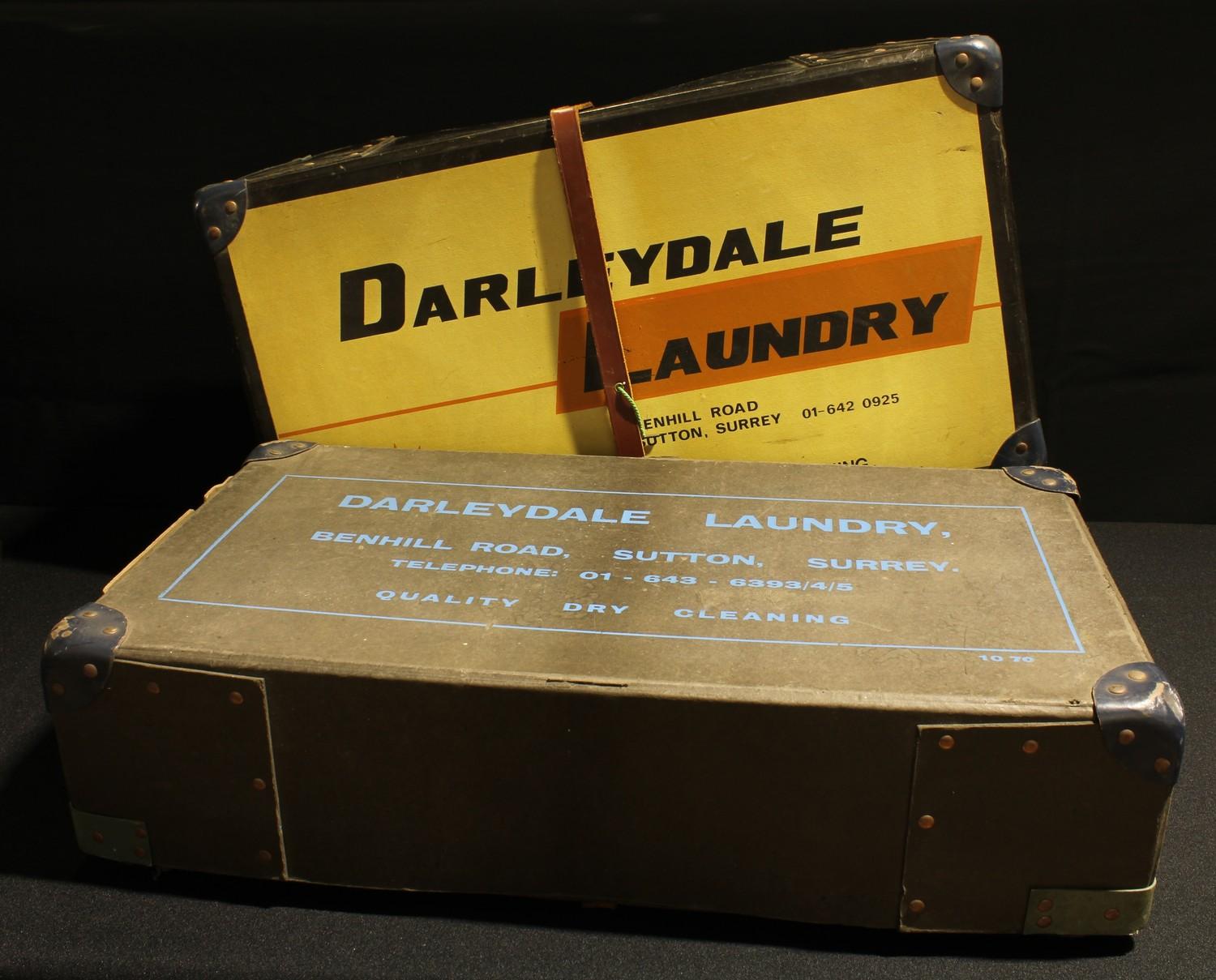 Advertising - a mid 20th century laundry shipping box, Darleydale Laundry, 59cm long; another