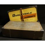 Advertising - a mid 20th century laundry shipping box, Darleydale Laundry, 59cm long; another