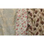 Textiles - a pair of Laura Ashley curtains; a single Laura Ashley curtain; another pair, Laura