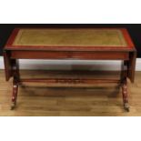 A Jaycee mahogany low sofa table, 49.5cm high, 92cm opening to 145cm wide, 50cm deep
