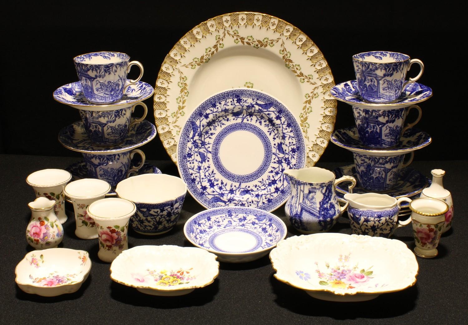 A Royal Crown Derby Mikado pattern part tea service; others, Pembroke, Posies, etc