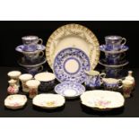 A Royal Crown Derby Mikado pattern part tea service; others, Pembroke, Posies, etc