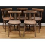 A set of five mid-20th century bentwood armchairs, 78cm high, the seat 41cm wide and 39cm deep (5)