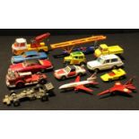 Toys - unboxed die-cast models including Corgi Whizwheels, Corgi Toys and Matchbox (quantity)