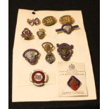 Badges - enamel badges including British Legion, For Home and Country, Royal Army Ordnance Corp, etc
