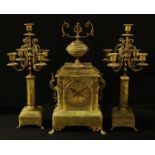 An onyx Meyer and Levy clock garniture