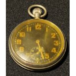 A military pocket watch, broad arrow mark, numbered GS MkII, A 80039
