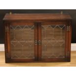 An Old Charm wall hanging display cabinet, 63.5cm high, 91.5cm wide, 32cm deep