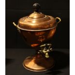 A 19th century copper samovar, 36cm high