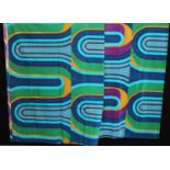 Textiles - a pair of curtains, Monaco, designed by Peter Herritt, for Textra, 1960's/70's, approx