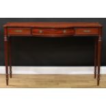 A Regency style mahogany side or serving table, 84cm high, 133cm wide, 38.5cm deep