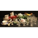Ceramics and Glass - 18th century and later glassware including wine glasses, custard cups, etc; a