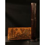 Interior Design - a floor standing pierced bamboo lamp, 84cm; a Log Art Gallery picture, assembled