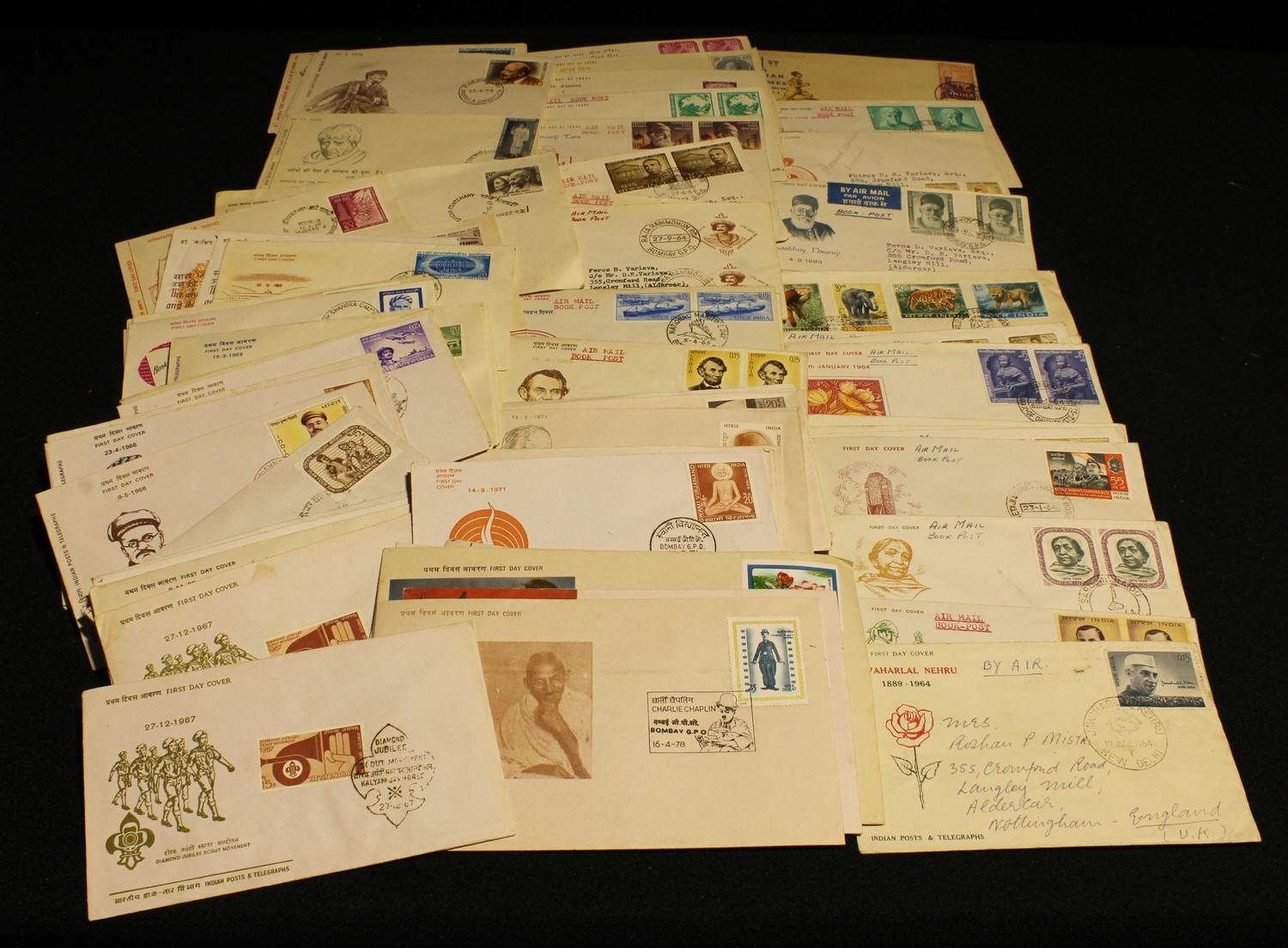 Stamps - Indian FDC collection, 1951-1978, 97 covers, all illustrated