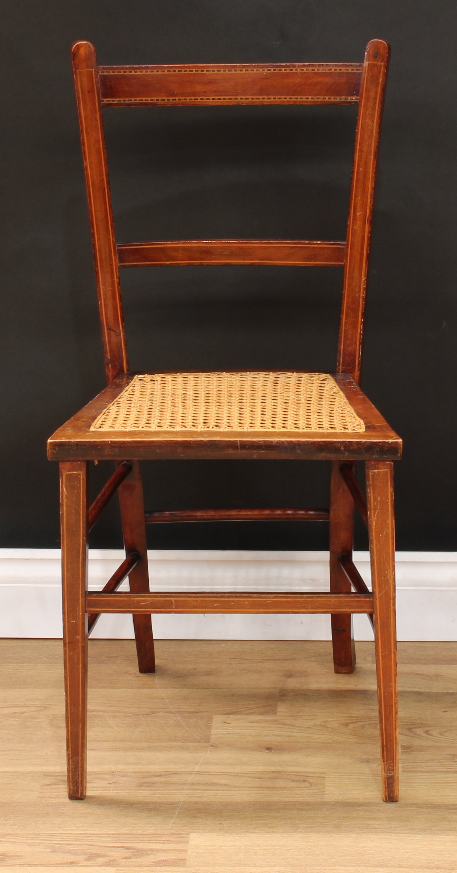 A pair of 'late Victorian' oak side chairs, 99cm high, 48cm wide, the seat 39cm deep; a pair of - Bild 7 aus 10