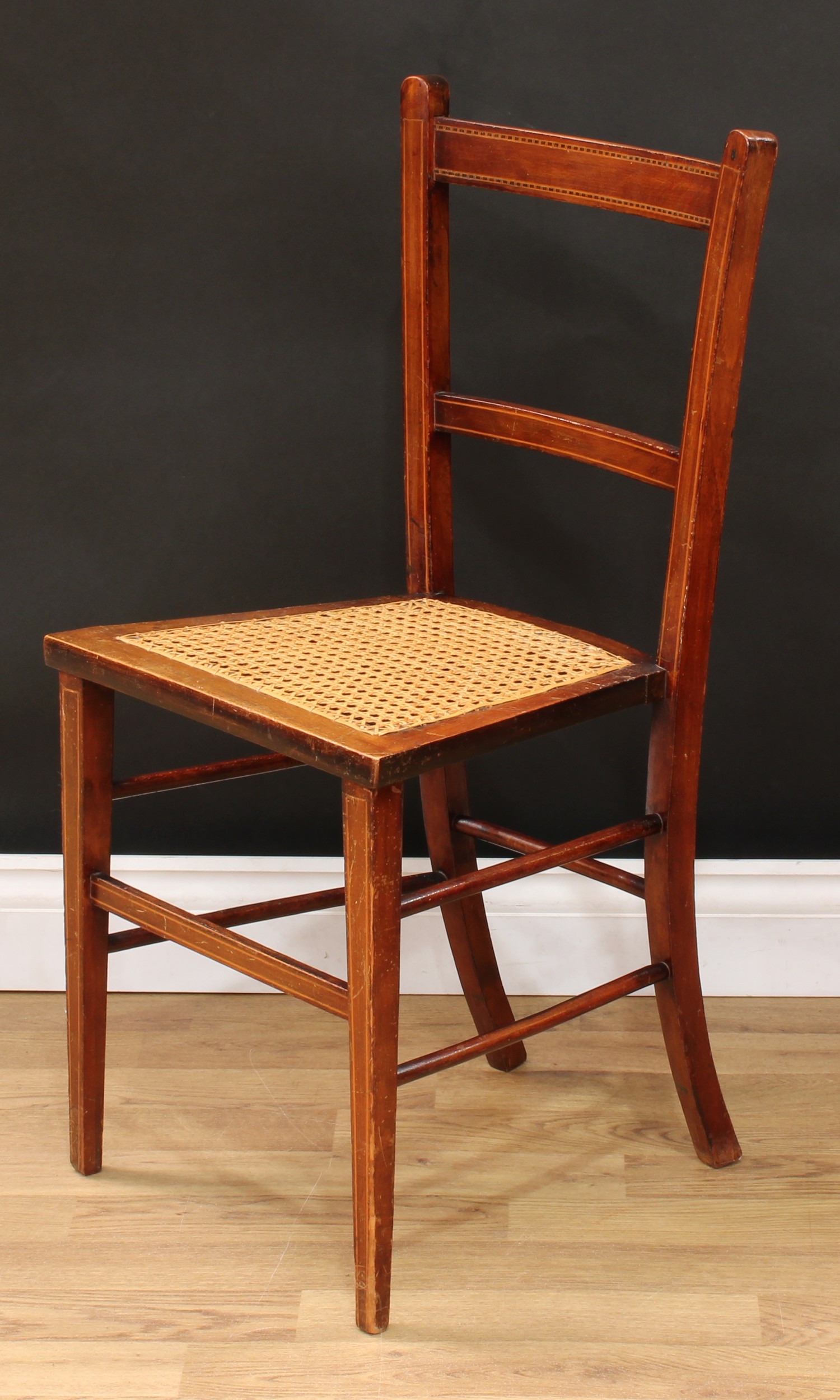 A pair of 'late Victorian' oak side chairs, 99cm high, 48cm wide, the seat 39cm deep; a pair of - Bild 8 aus 10