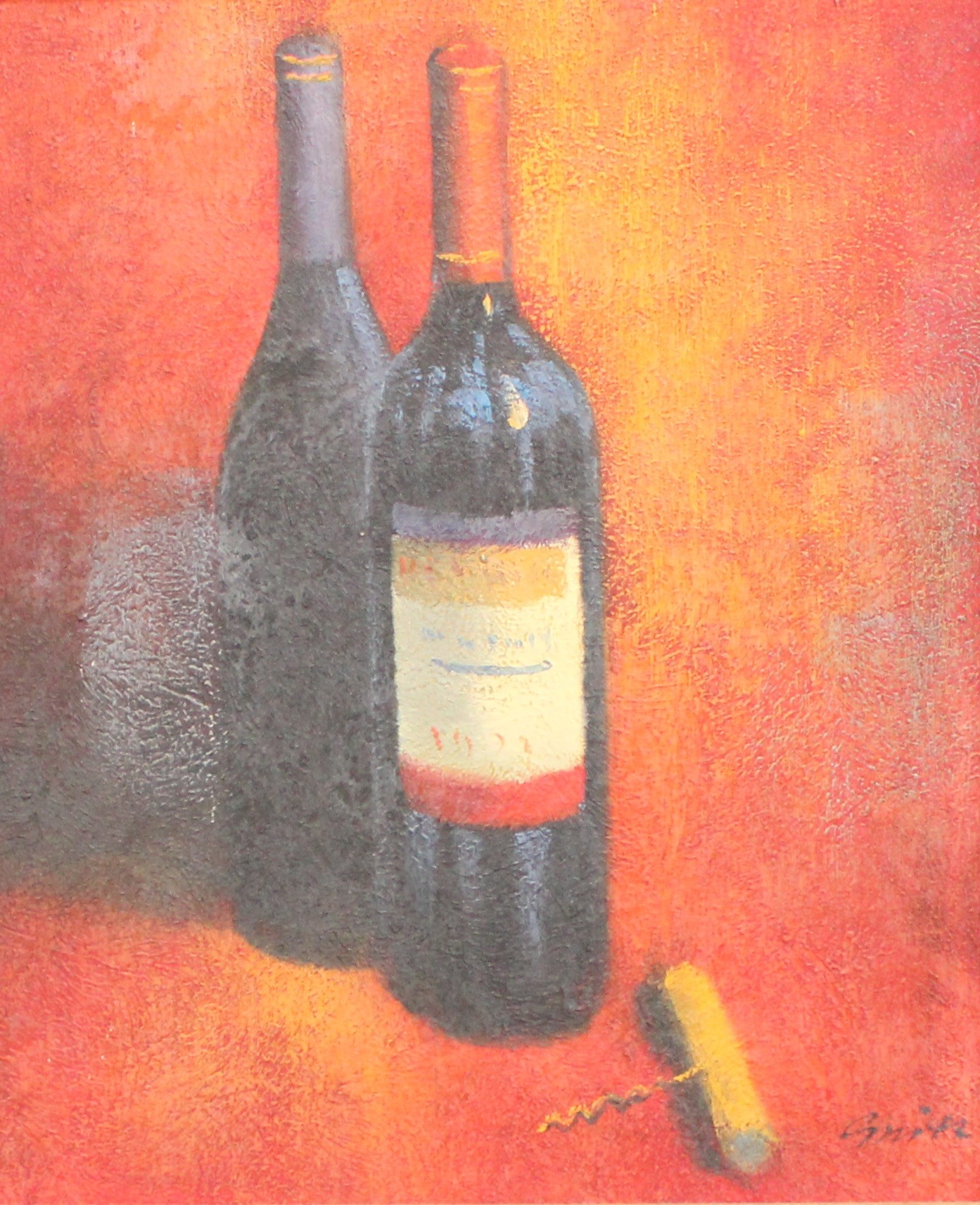 Pictures and Prints - Continental School, Wine Bottles, signed, oil, 59cm x 49cm; a pair of Still - Bild 2 aus 7