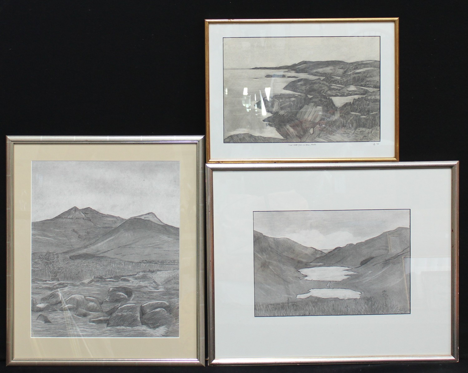 Pictures and Prints - Modernist, Scottish Landscape, pencil, 27cm x 40cm; others similar (3)