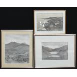Pictures and Prints - Modernist, Scottish Landscape, pencil, 27cm x 40cm; others similar (3)