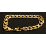 A 9ct gold curb link bracelet, marked 375, 24.5g