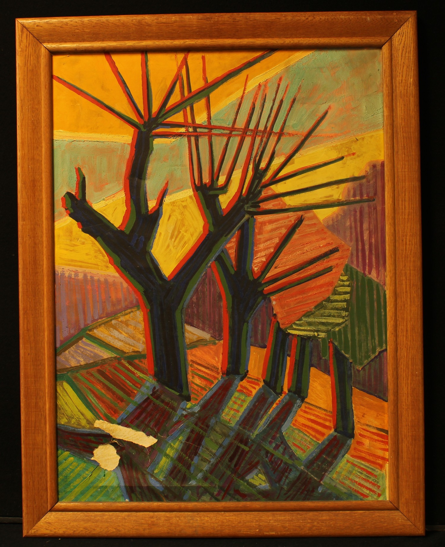 Miecyyslaw Lurczynski (St Petersburg 1908 - Paris 1992) Paysage aux Arbres paper label to verso, oil