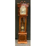 A reproduction miniature longcase clock, 138cm high.