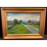 Jordi Nunez Segura (b 1932) Across the Dales signed oil on canvas framed, 26cm x 40cm