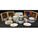 Denby - Greenwheat; Danesby Ware Electric Blue vase; commemorative mugs; a pair of Egyptian