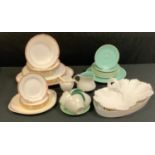 Poole two tone part tea ware; Royal Worcester Evesham Oven to Table dish; Wedgwood Monaco dinner