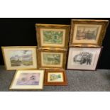 Pictures & Prints - Anton Pieck, after, a trio of paper sculptures, street scenes; Turner print etc