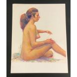 Jordi Nunez Segura (Bn 1932) Seated Nude in profile, signed, oil on paper, 47.5cm x 42cm